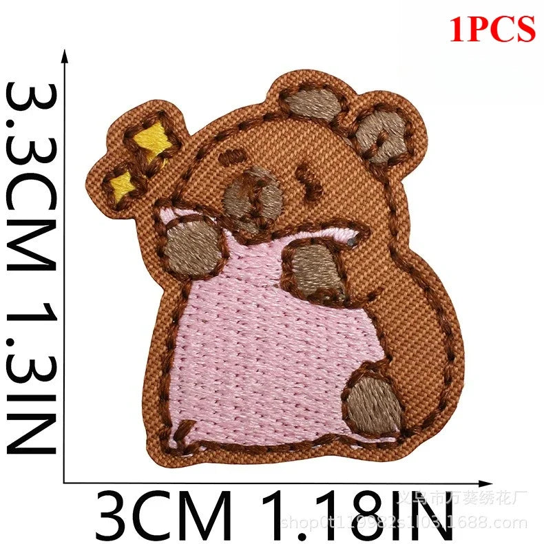 Cute Korean Handmade Embroidery Cloth Sticker Bear Patch Sticker Clothes Decoration