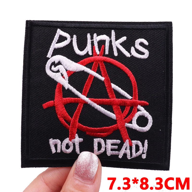 Rose Skull Embroidery Patch Punk Skull Patch Jackets Backpack Hats Sew DIY Iron On Patches For Clothing