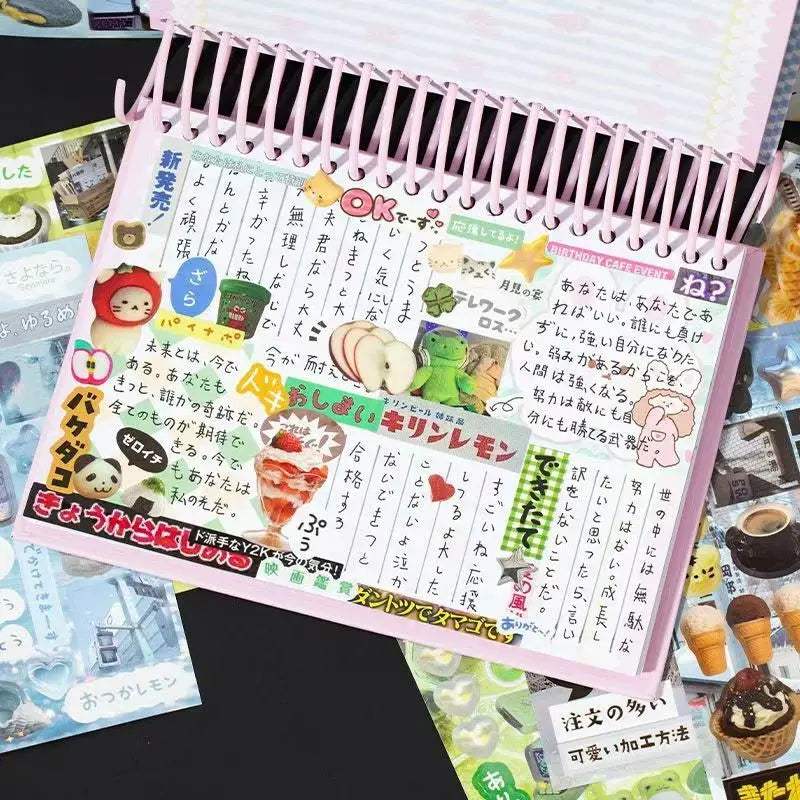 5/8Pcs Cartoon Retro Stickers Y2K Flash Film Deco Sticker