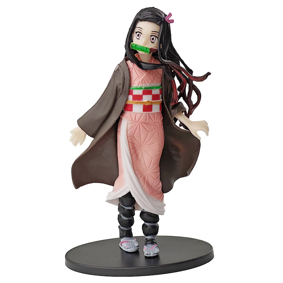 Demon Slayer Anime Action Figure - Kamado Tanjirou with Agatsuma Zenitsu And Nezuko PVC Model Toys