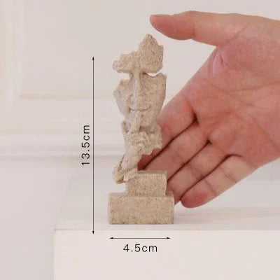 Bronze Silence Is Golden Statue Ornaments Abstract Figure Sculpture