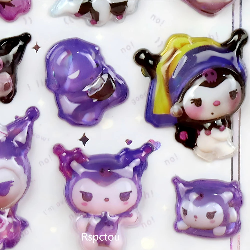 Cute Sanrio 3Relief Cartoon Bubble Sticker