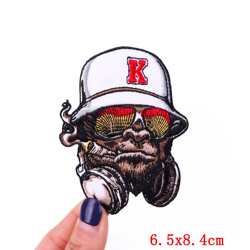 Muscle Animal/Rock Sports Embroidery Patch Iron On Patches For Clothing