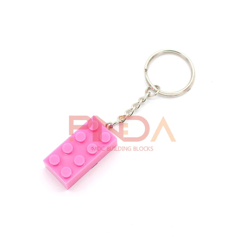 10Pcs MOC 2x4  Key Chain  Building Blocks Creative Gift  with MOC Brick Keychain