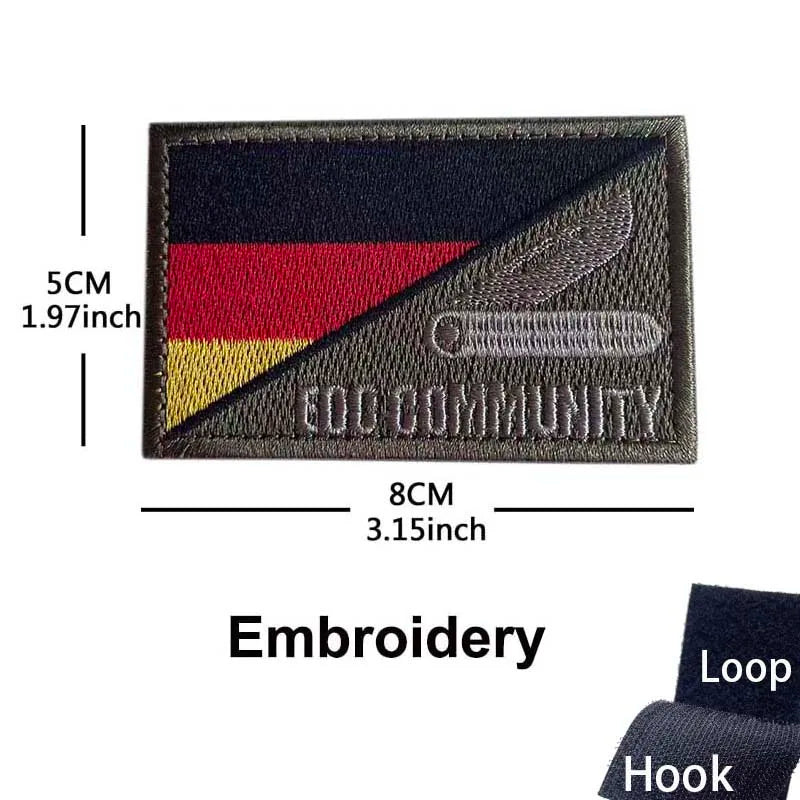 Germany Flag Morale Emblem German Eagle DEU Patches Reflective Infrared IR Badges