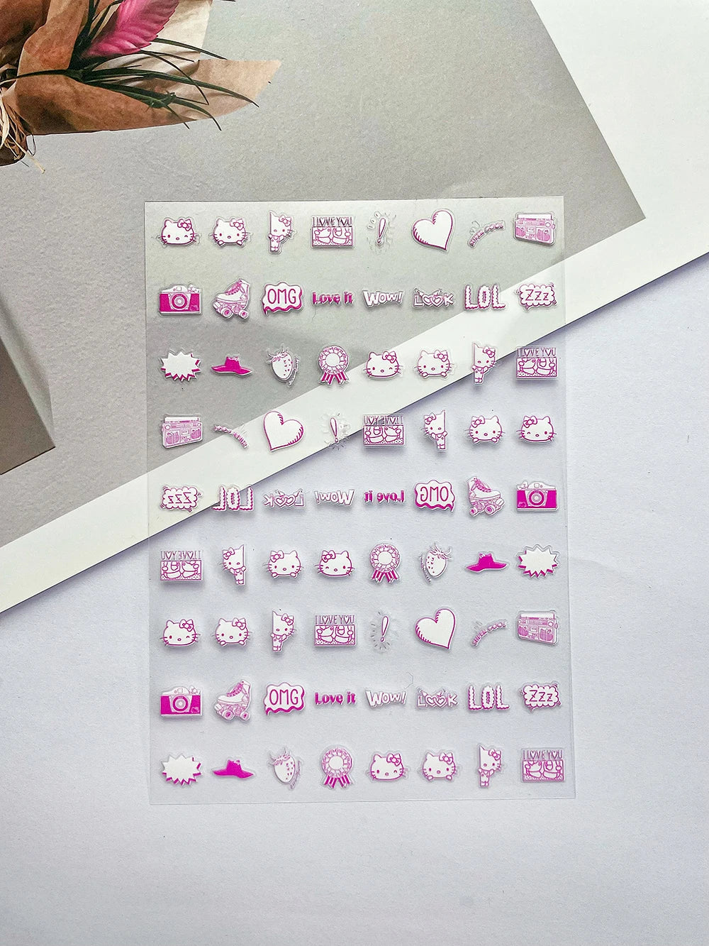 Sanrio Press On Nails Stickers Y2K Punk 3D DIY Scrapbook Nails Stickers