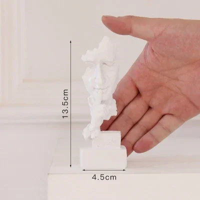 Bronze Silence Is Golden Statue Ornaments Abstract Figure Sculpture