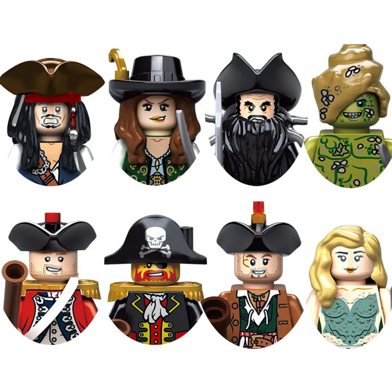 Pirates Of The Caribbean Captain Jack Jones Davy Jones Blackbeard Figure Blocks Construction Bricks Building Toys For Children