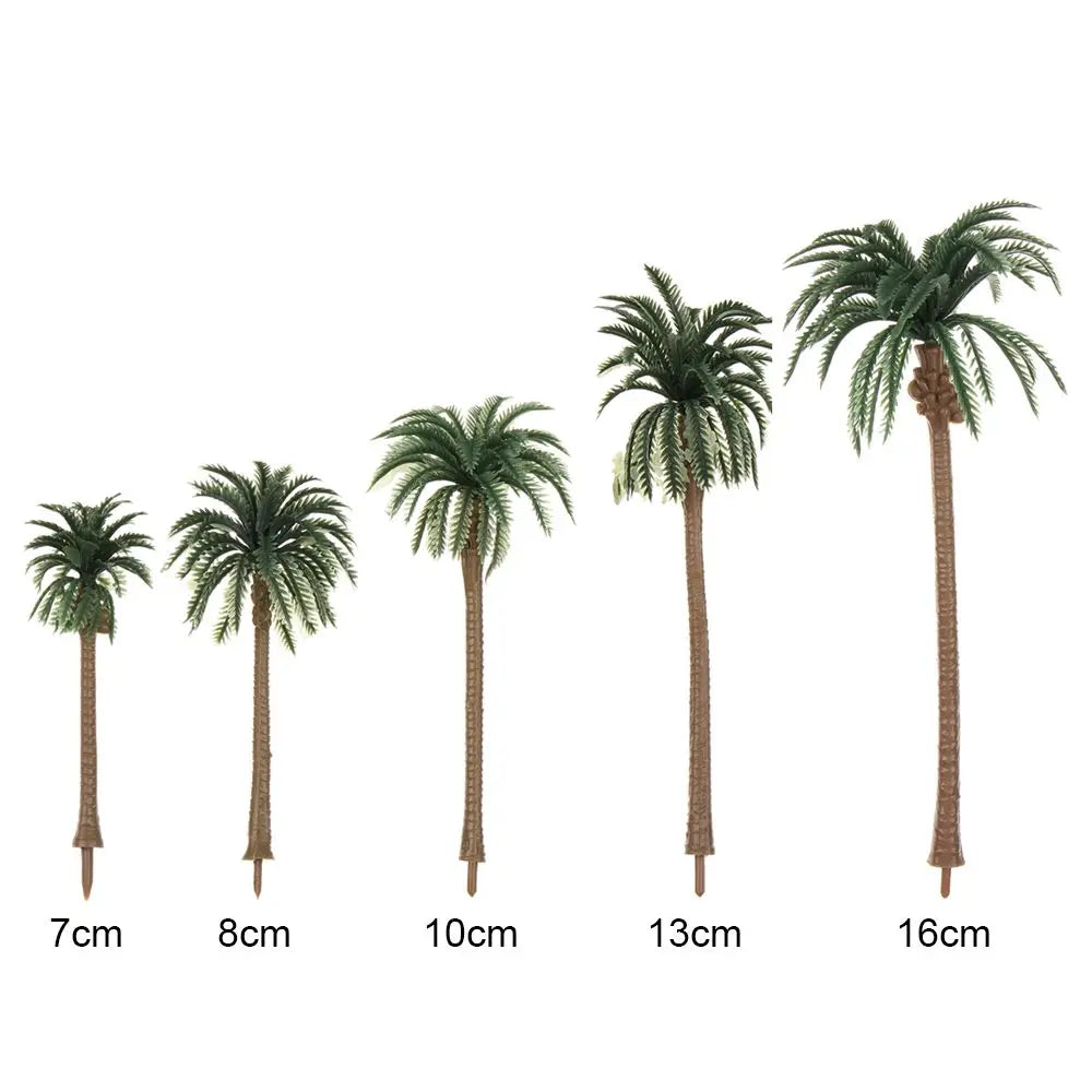 5Pcs New Plastic Coconut Palm Tree Miniature Plant Pots Bonsai Craft Micro Landscape
