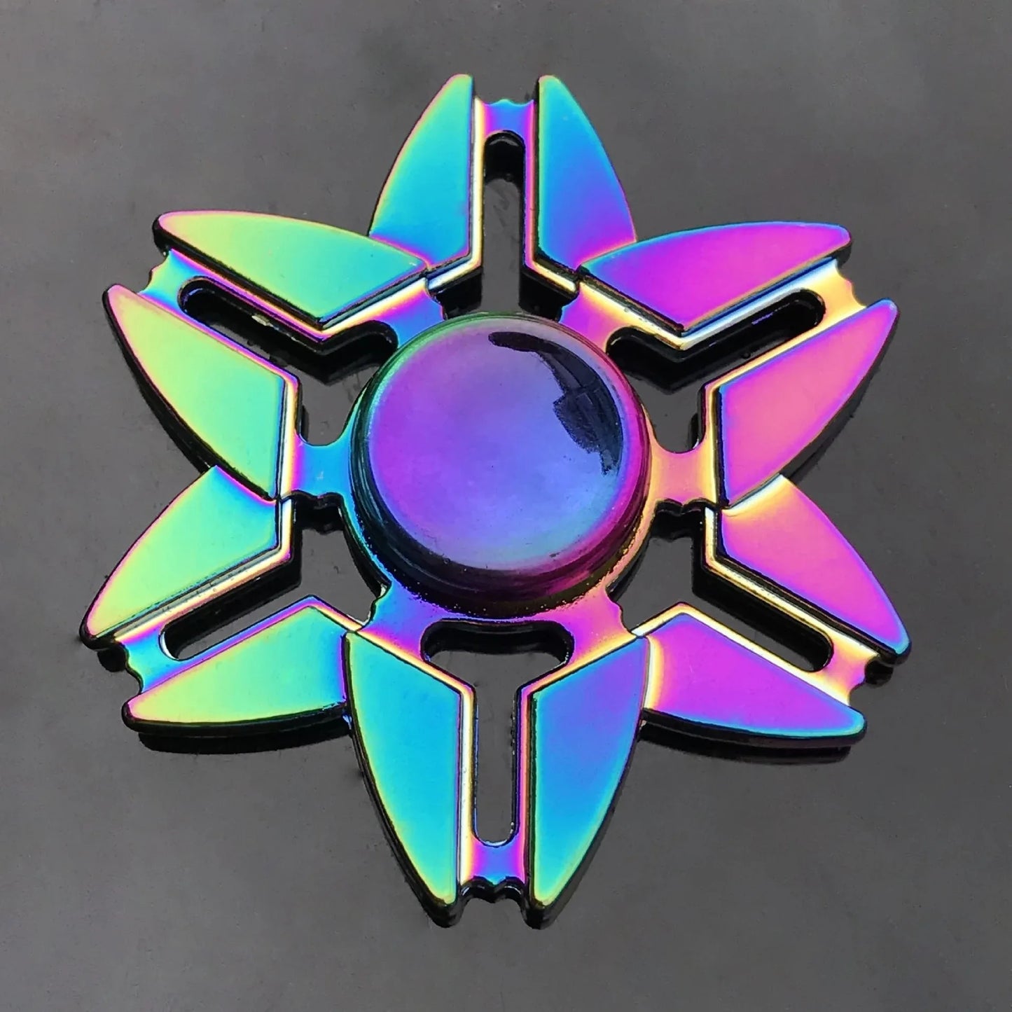Metal Rainbow Fidget Spinner Gradient Color Gyro Anti-Anxiety Kids Adult Toys