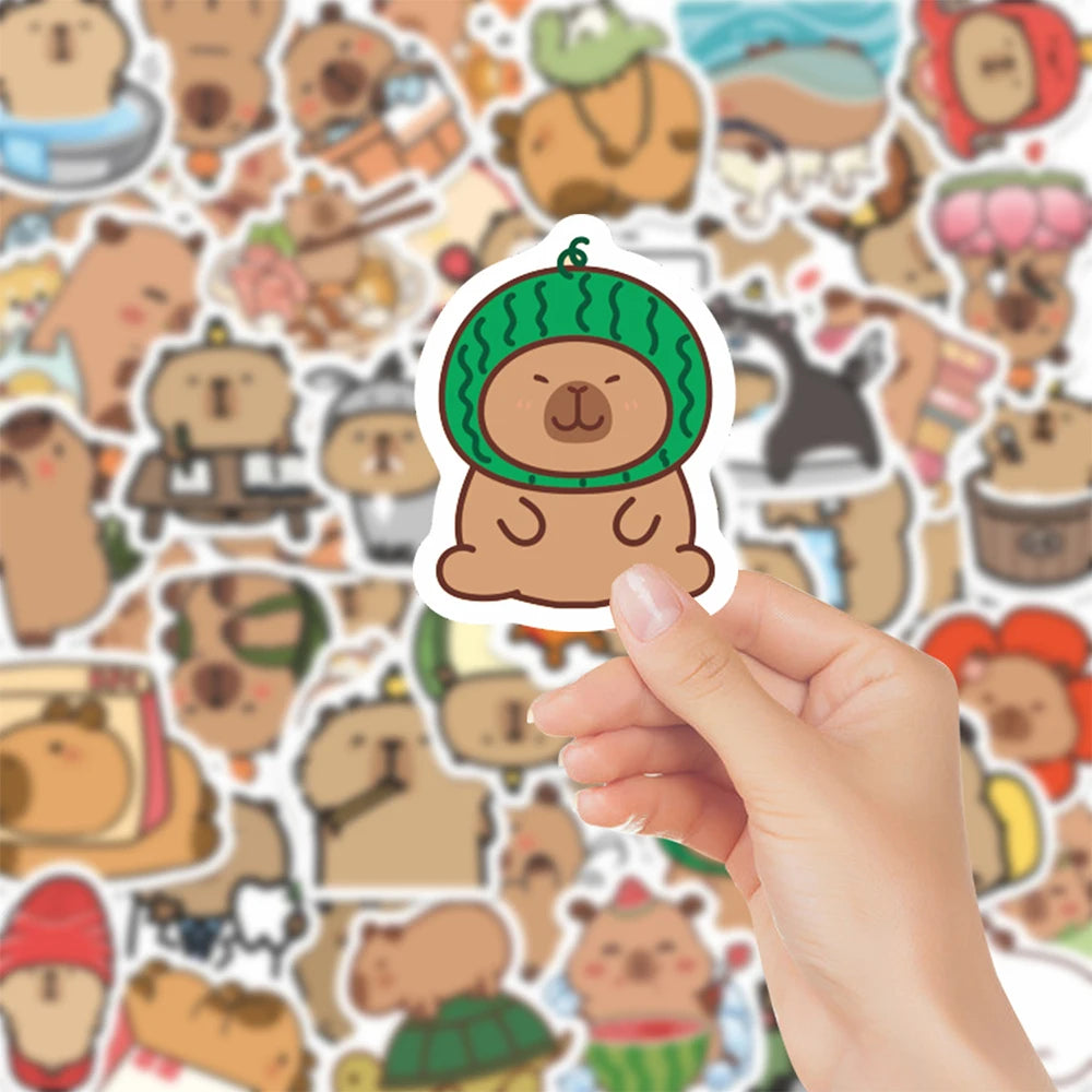 10/30/55pcs Cute Funny Cartoon Animals Capybara Stickers