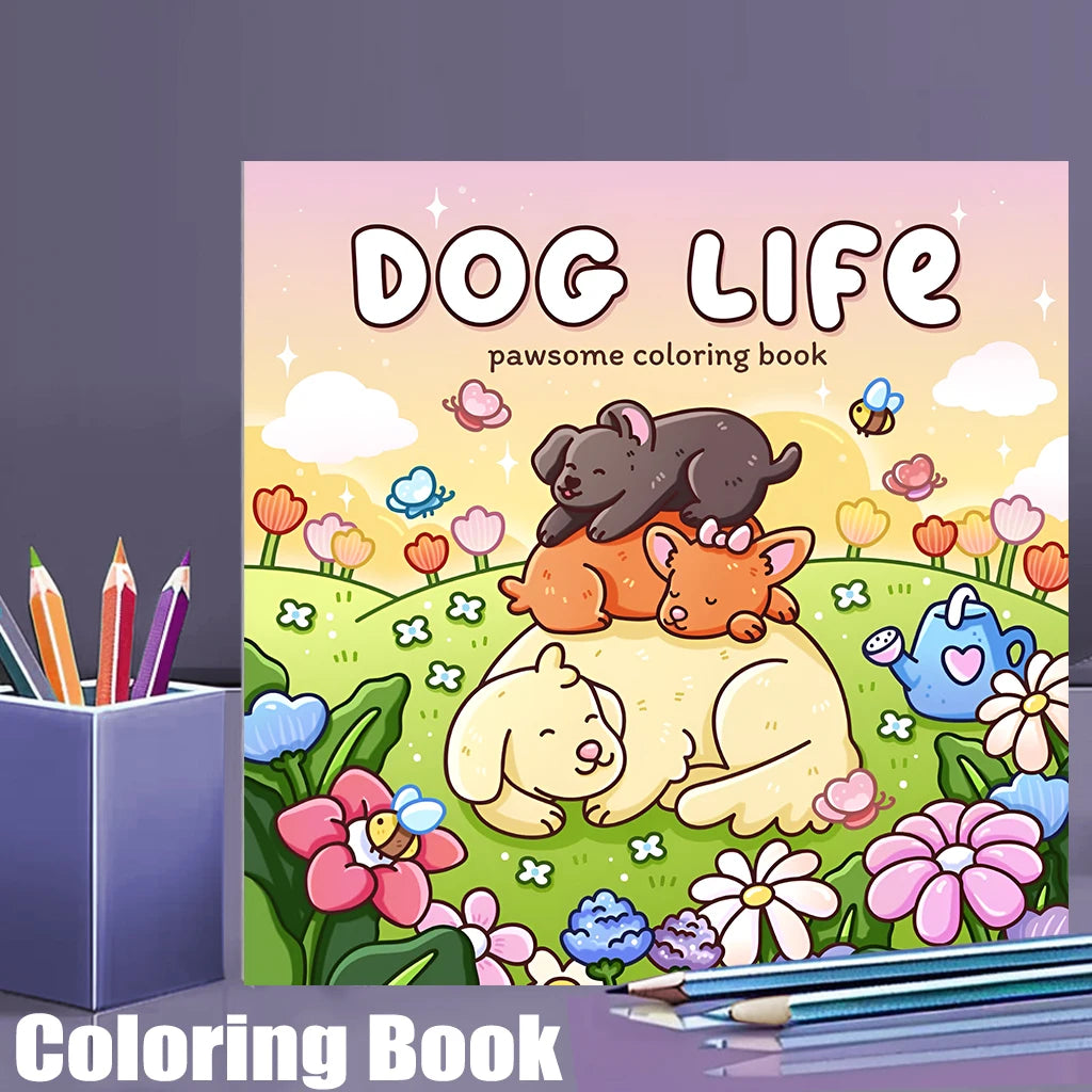 28 Pages Dog Style Coloring Book for Adult