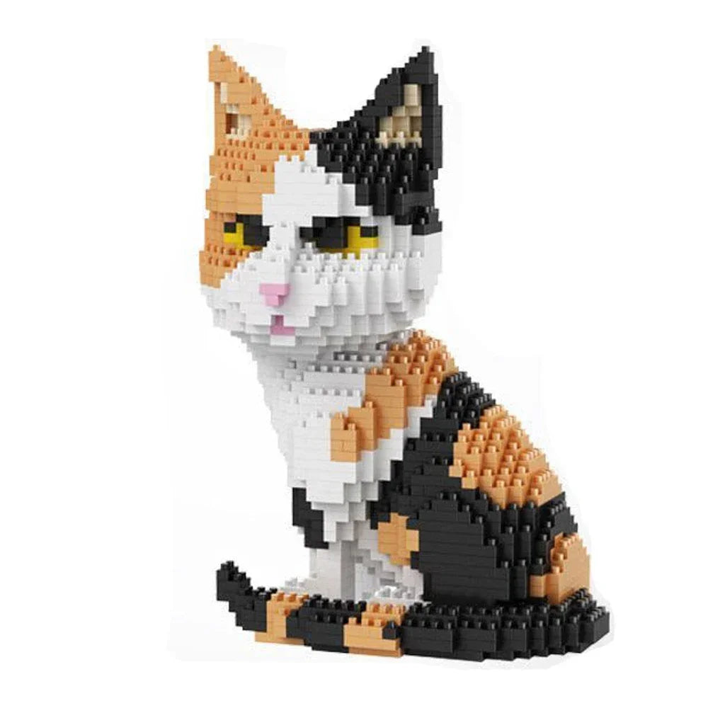 Built Four Styles of Expressive Micro Particle Mini Cat Building Blocks