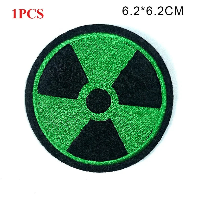 Skull Cartoon Cute White Bone Human Skeleton Dangerous Radioactive Adhesive Embroidery Cloth Sticker