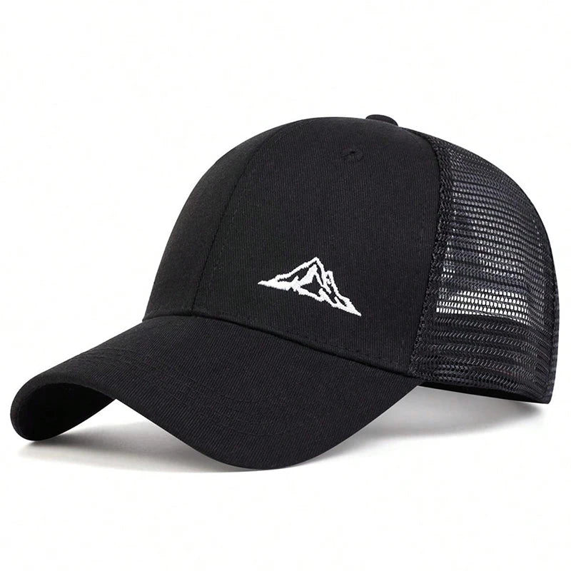 Unisex Mountain Embroidered Mesh Baseball Cap – Adjustable Hat