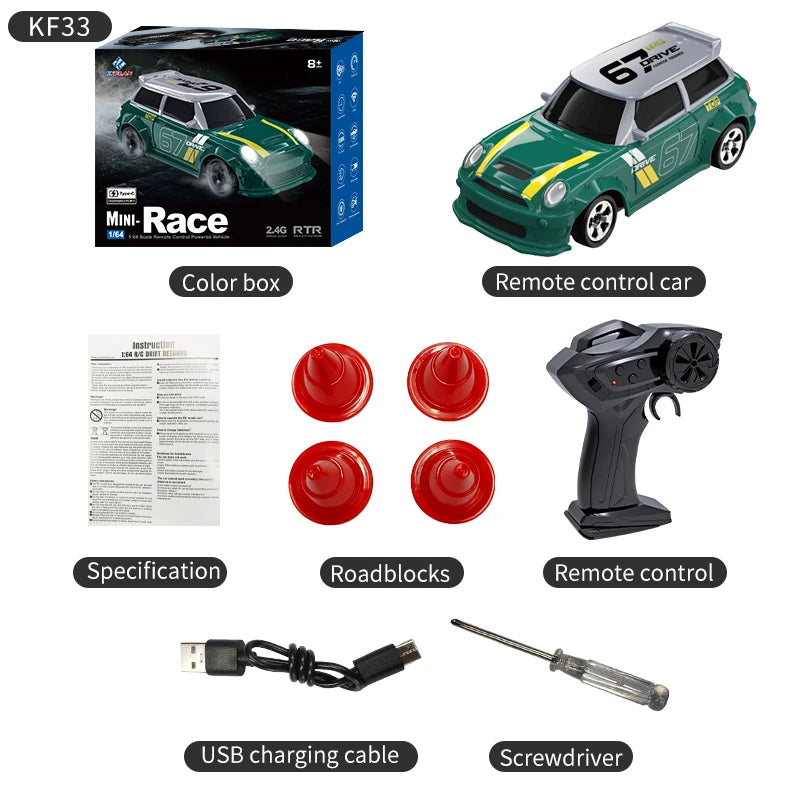 KF20 Mini RC Drift Car 1:64