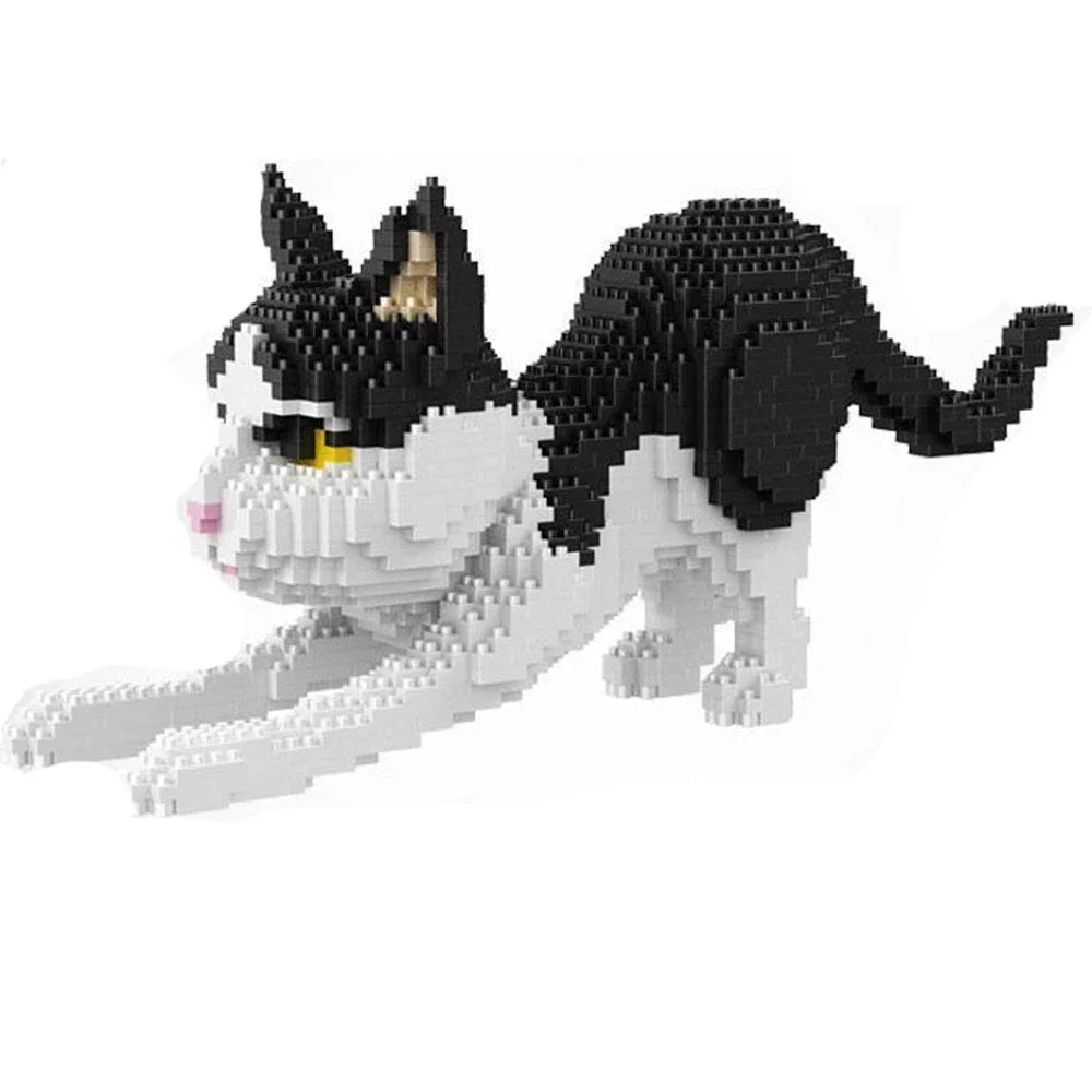 Built Four Styles of Expressive Micro Particle Mini Cat Building Blocks