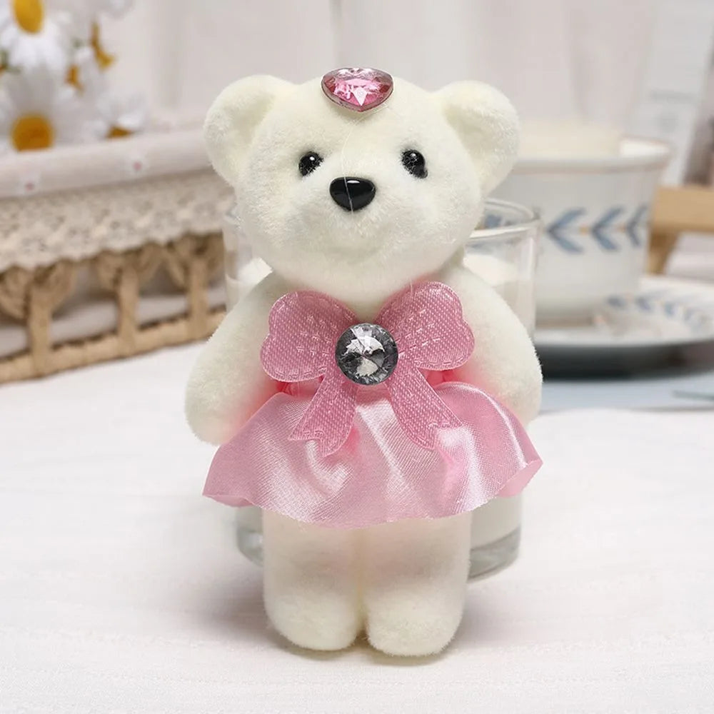 10 PCS Cute Cartoon Small Teddy Bear Birthday Flower Bouquet Bear Couple Bear Wedding Valentine's Day Decoration