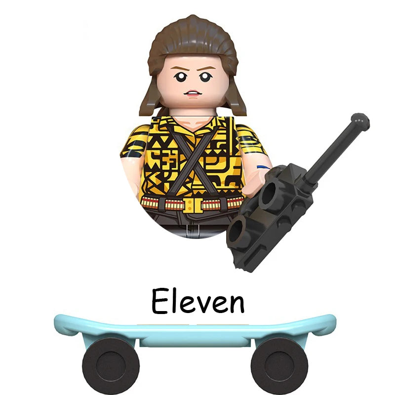 4Pcs/Set The Horrible Movie Dustin Mike Vecna Will Eleven Model Figure Blocks Construction Bricks Toys