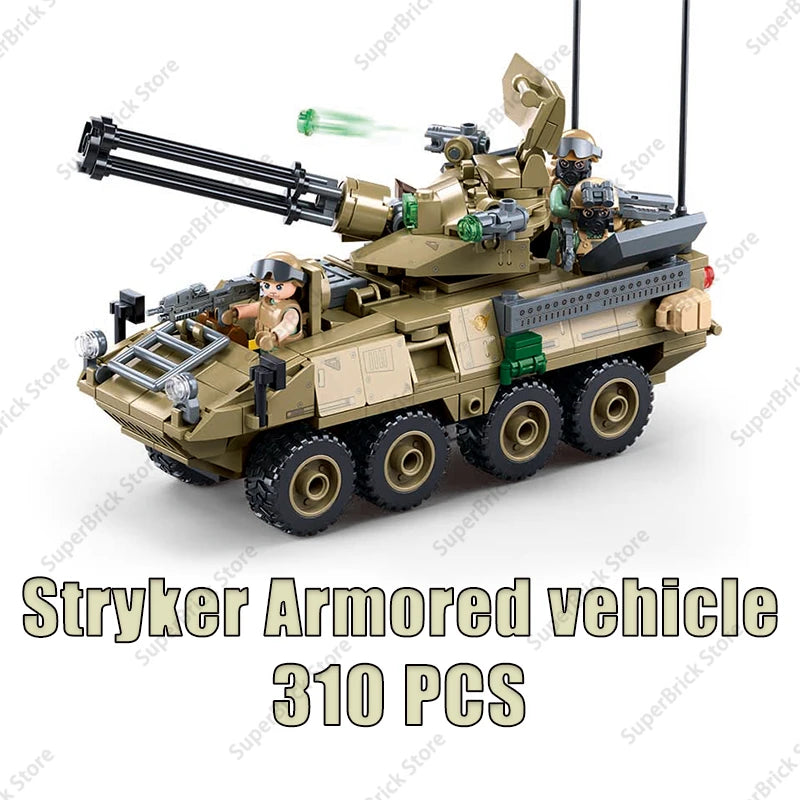 Modern Military Armor Vehicle DANA M2 BTR-4 Infantry Fighting Car Model Building Blocks