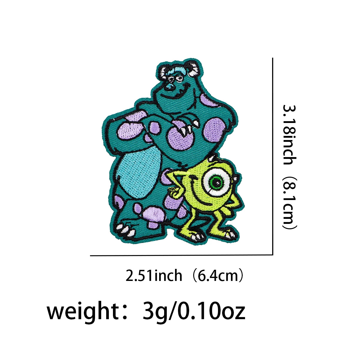 Cute Monster Embroidery Patch Cartoon Mouse Iron On Patches For Clothing