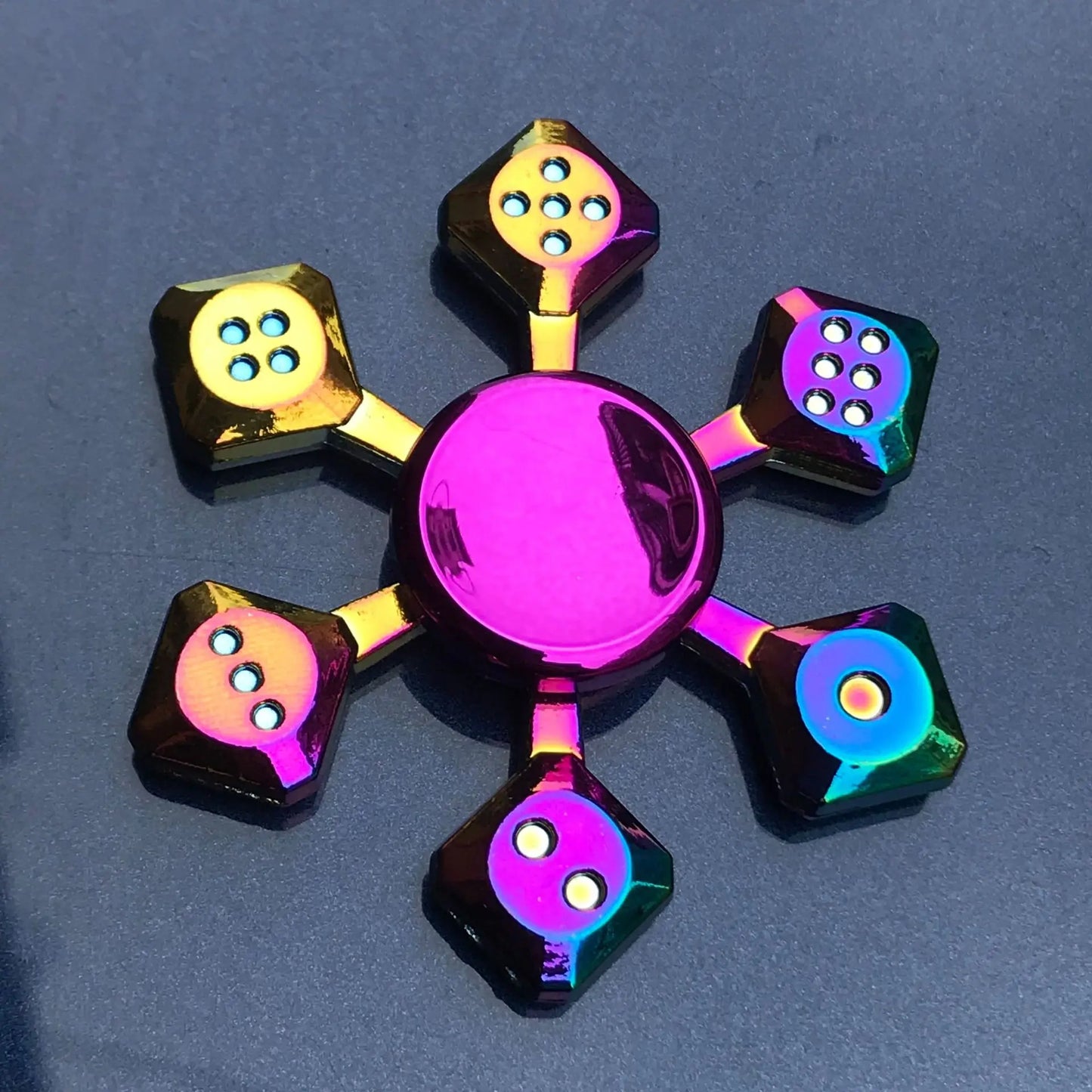 Metal Rainbow Fidget Spinner Gradient Color Gyro Anti-Anxiety Kids Adult Toys