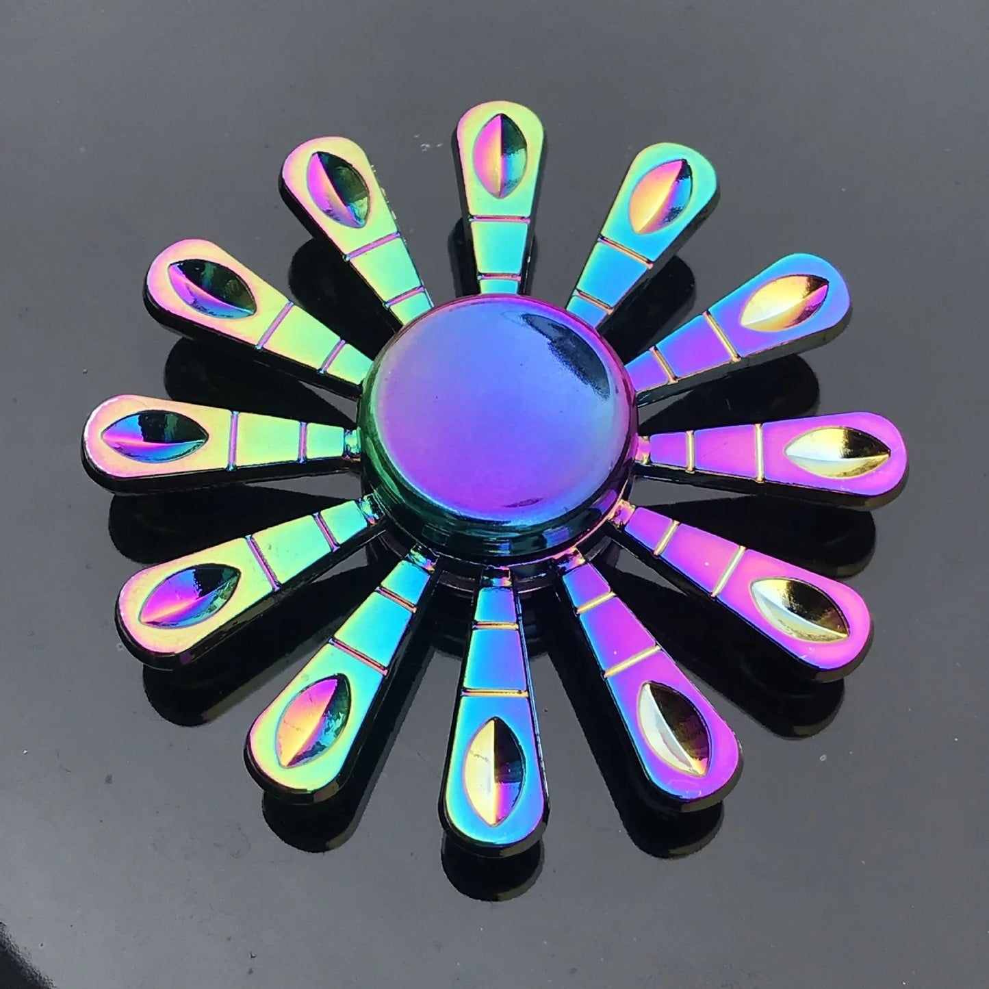 Metal Rainbow Fidget Spinner Gradient Color Gyro Anti-Anxiety Kids Adult Toys
