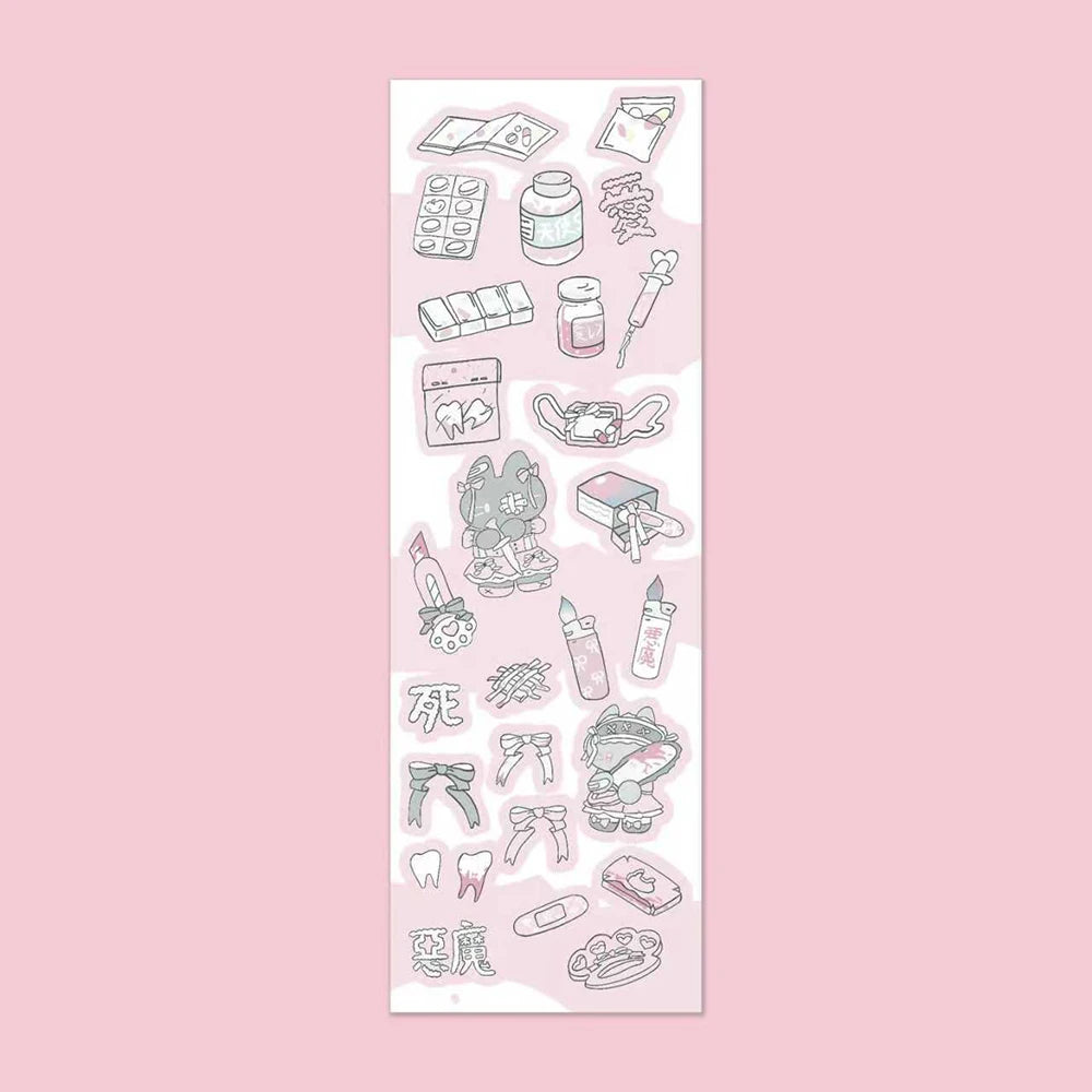 1/6Pcs Korean Dialogue Box Glue Sticker Modeling Rabbit Leopard Print Small Elements Instagram Style Journal Sticker