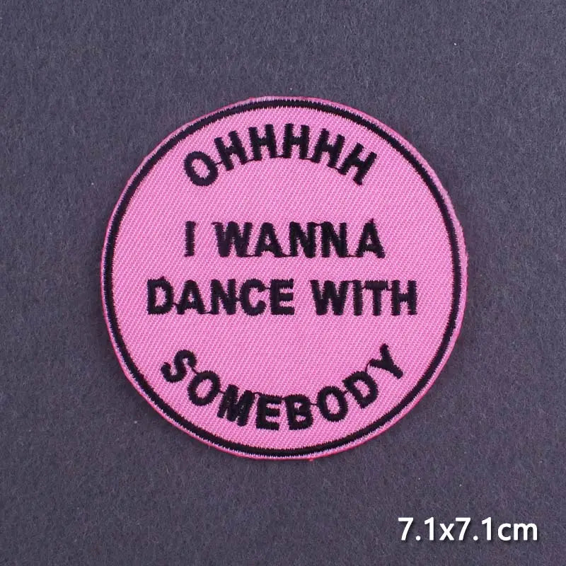 Warning Letters Embroidery Patches For Jeans Good Vibes Iron On Patch Thermoadhesive Patches For Clothes