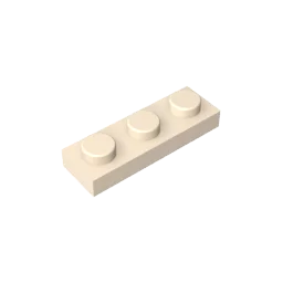 Plate 1 x 3 Compatible Children's DIY building block Particles Plate