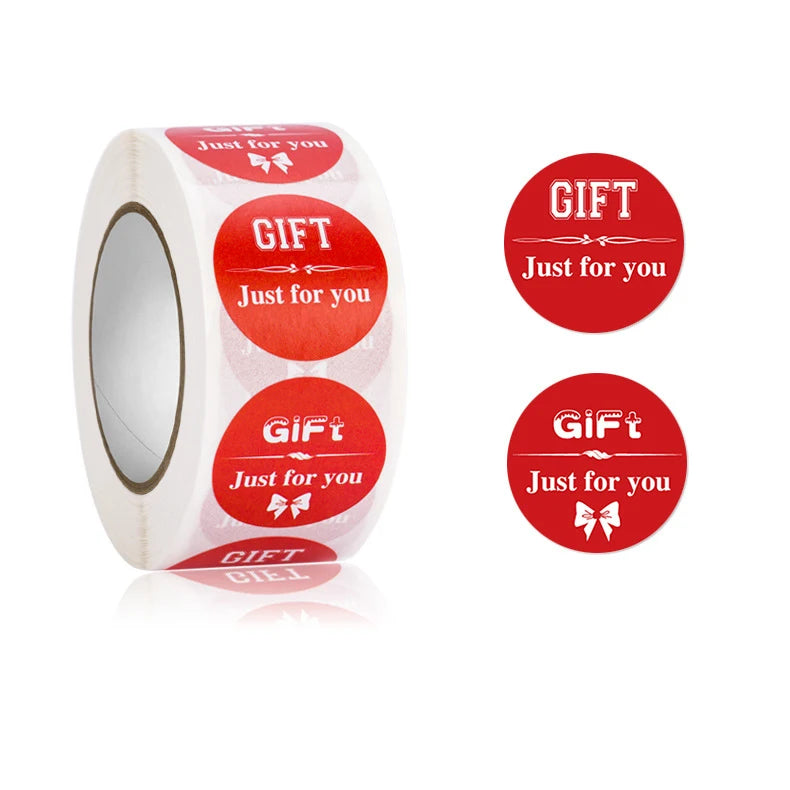 100-500pcs Free Gift Letters Labels Sticker Stationary Supplies Pink Thank You Sticker