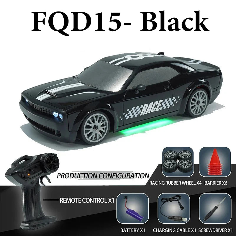 FAYEE 1:20 RC Dodge Hellcat Drift Car – 4WD Gyro Remote Control Toy