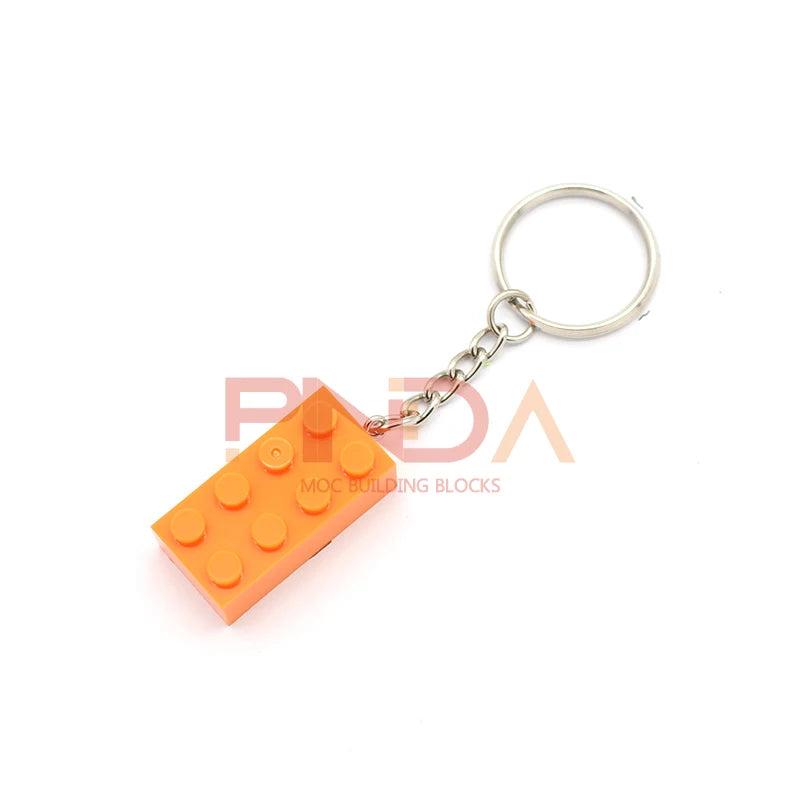 10Pcs MOC 2x4  Key Chain  Building Blocks Creative Gift  with MOC Brick Keychain