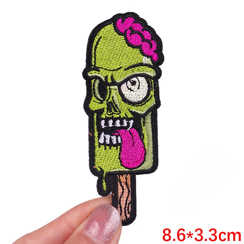 Rose Skull Embroidery Patch Punk Skull Patch Jackets Backpack Hats Sew DIY Iron On Patches For Clothing
