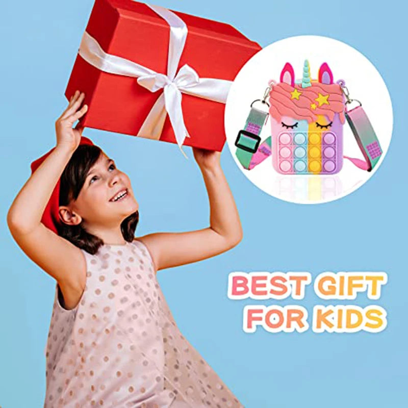 Rainbow Unicorn Bag Fidget Toys for Girls Decompression Stress Relief