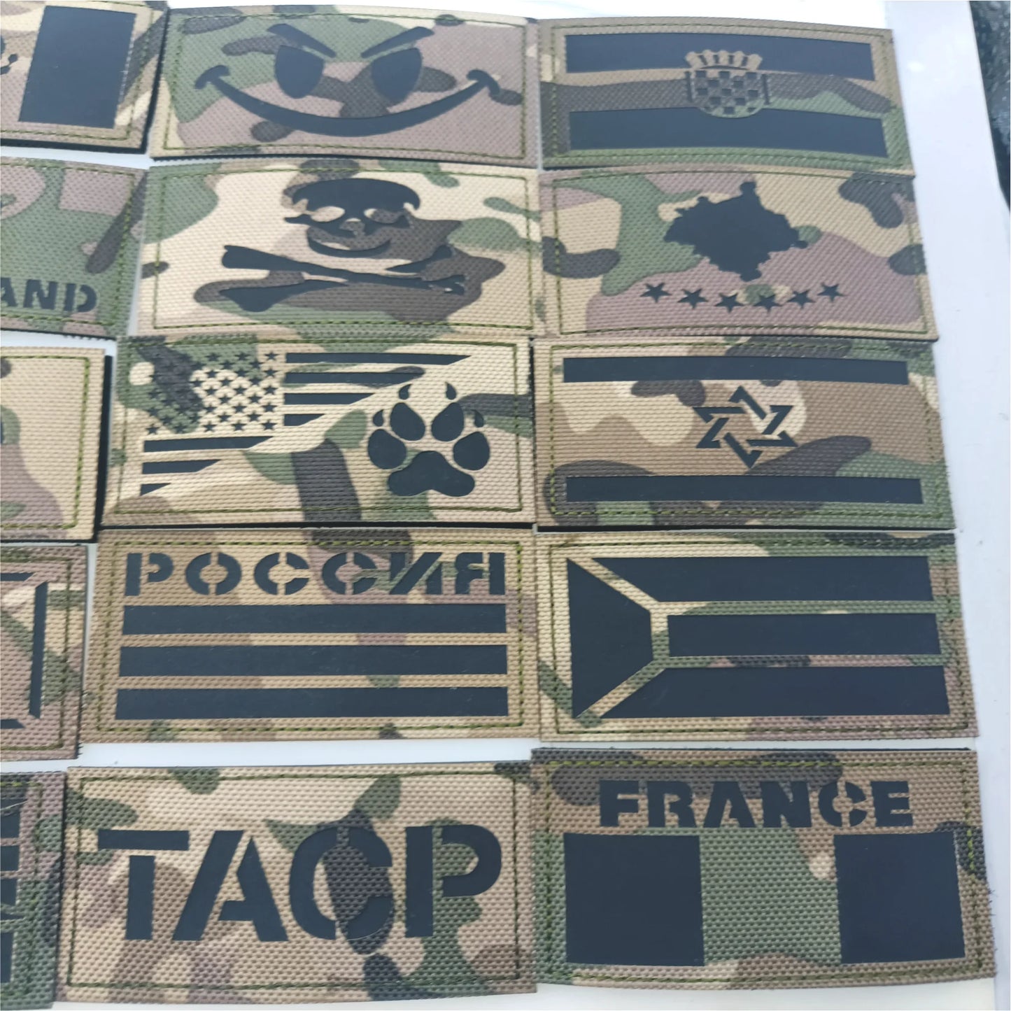 UK, Chile, Brazil, France Emblem Tactical Patch Hook & Loop Morale Badge Tactical Stickers
