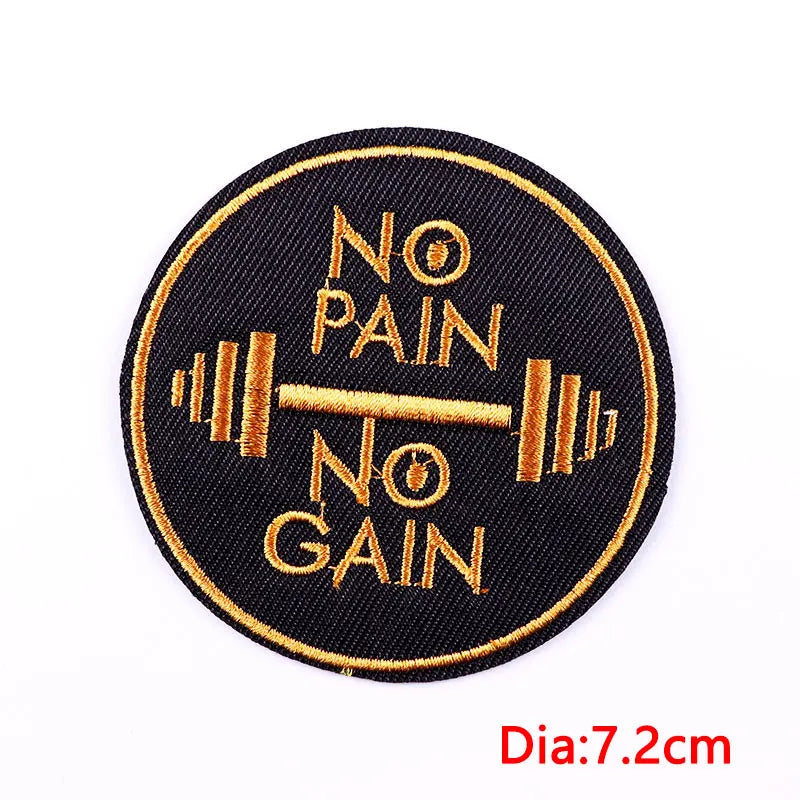 Good Vibes/Positive Letter Slogan Embroidered Patches DIY Personality Cartoon Patch Iron On Patches For Clothing