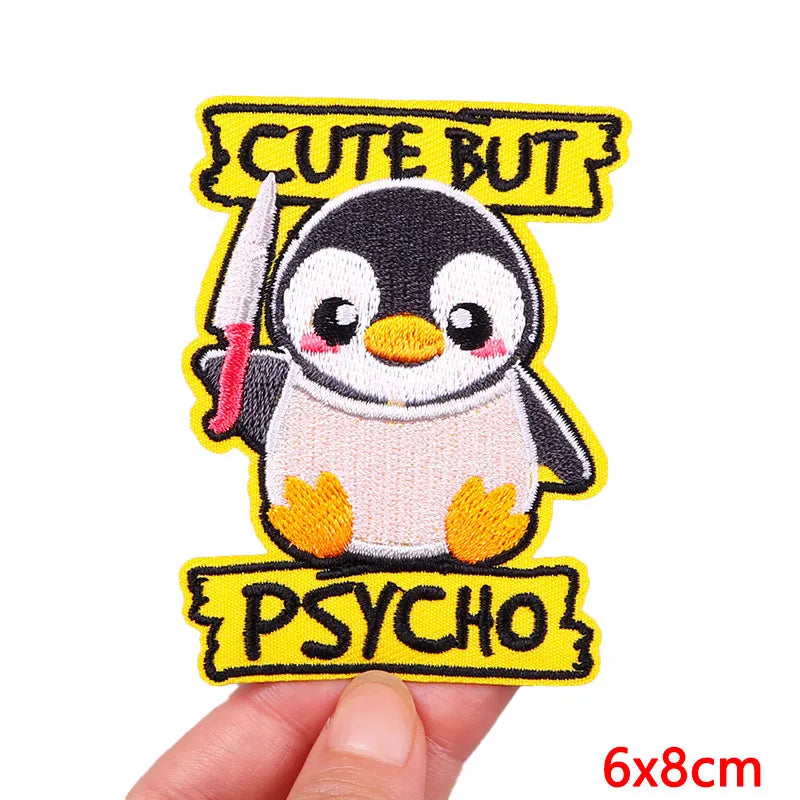 Animal Cat Possum Fox Patch Cartoon Embroidery Patch Iron On Patches For Clothing