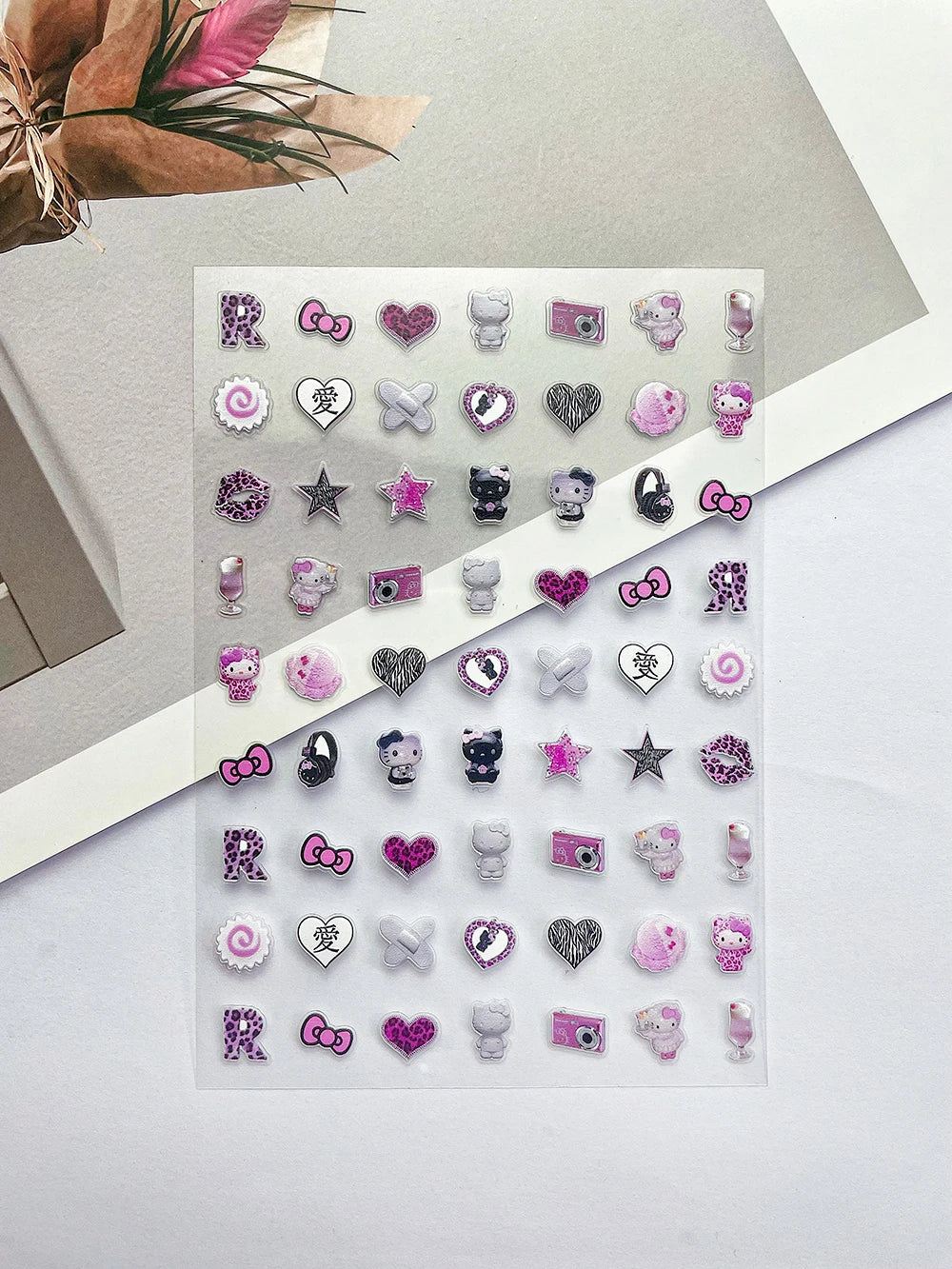 Sanrio Press On Nails Stickers Y2K Punk 3D DIY Scrapbook Nails Stickers