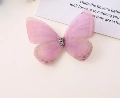 20pcs Double Sweet Butterfly Appliqued 3D Simulation Mesh Dreamy Bouquet Patch