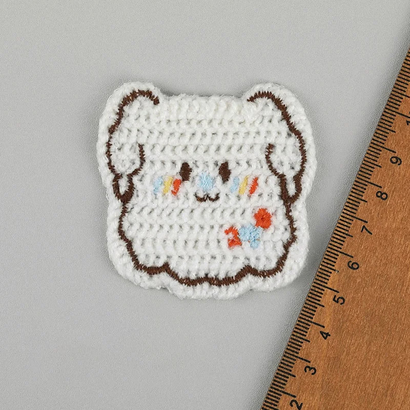 5pc Cartoon Little Rabbit Bear Love Cloth Sticker DIY Phone Case Decoration Cloth Patch
