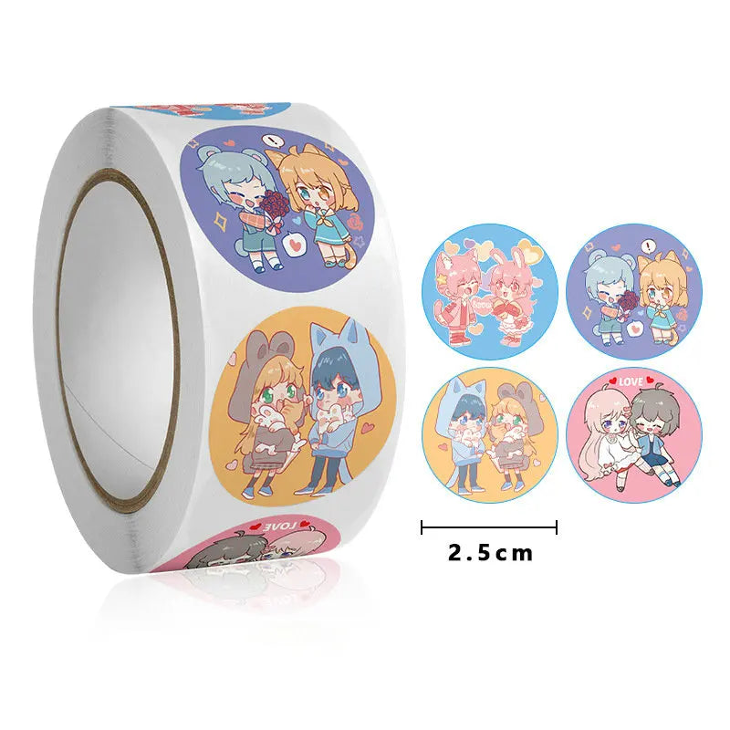 50-100-500PCS Handicraft Valentine's Day Heart Sticker Heart-Shaped