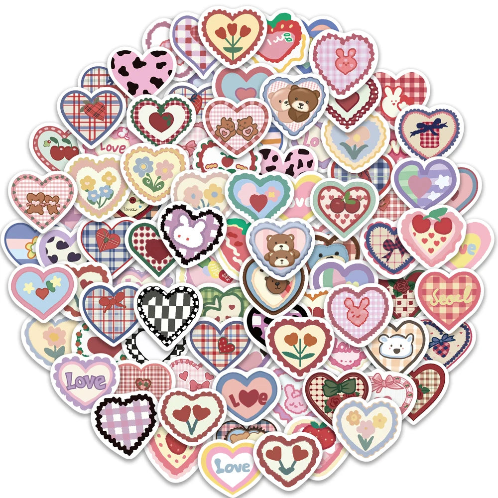 100PCS Love Stickers Cute Cartoon Waterproof Stickers