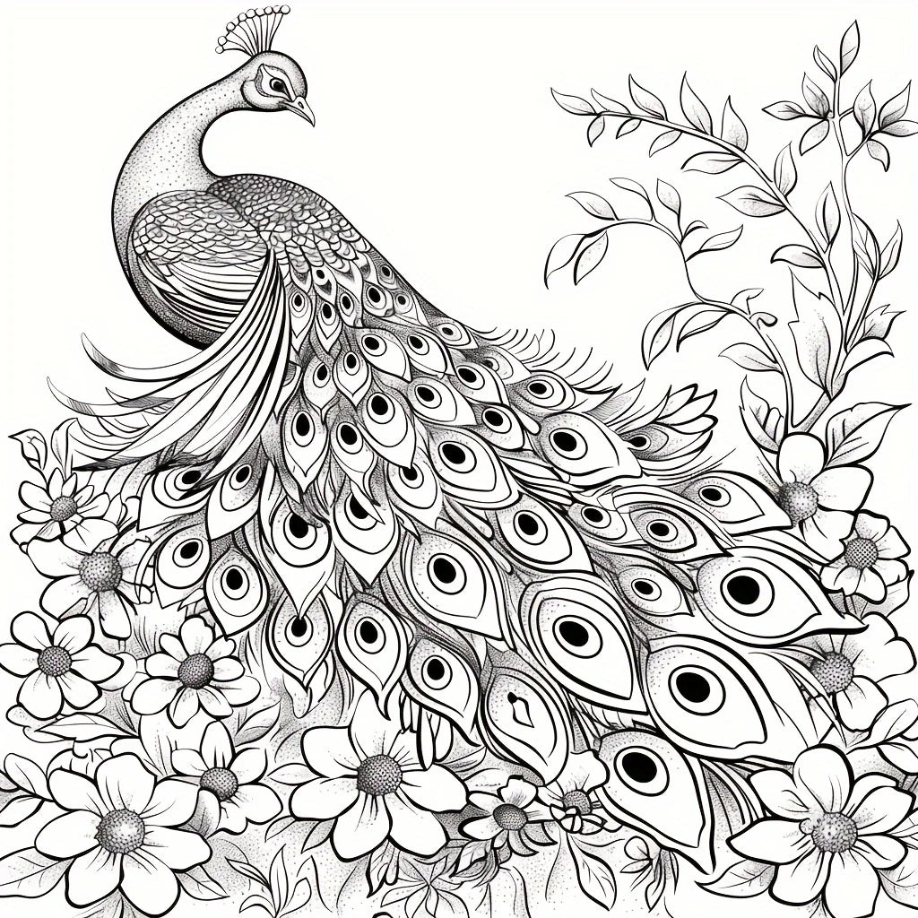 28 Pages Charming Birds World Coloring Coloring Book for Soothing Stress