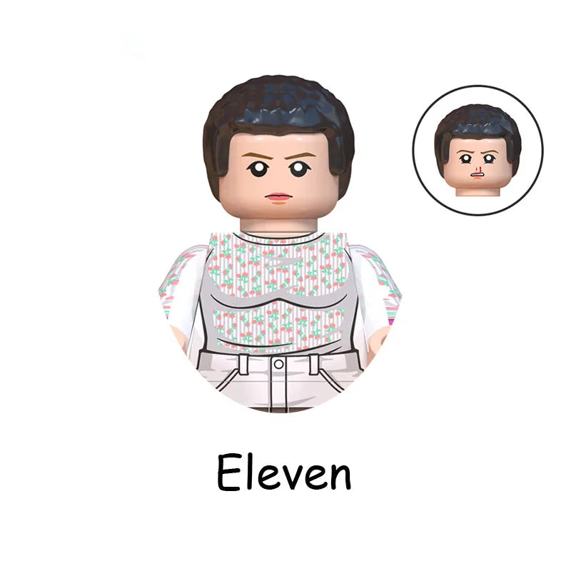 4Pcs/Set The Horrible Movie Dustin Mike Vecna Will Eleven Model Figure Blocks Construction Bricks Toys