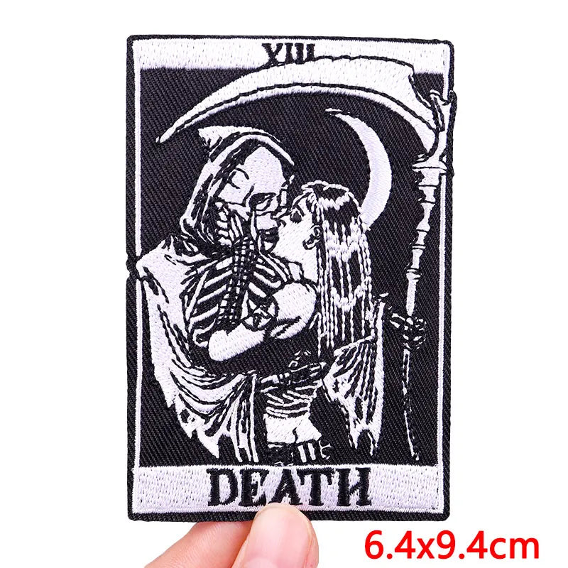 Rose Skull Embroidery Patch Punk Skull Patch Jackets Backpack Hats Sew DIY Iron On Patches For Clothing