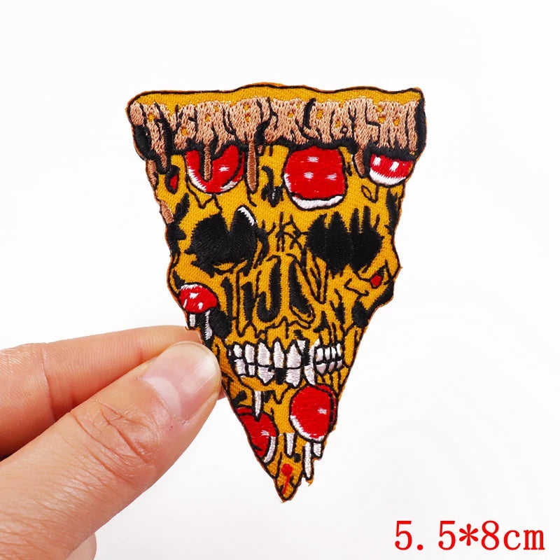Rose Skull Embroidery Patch Punk Skull Patch Jackets Backpack Hats Sew DIY Iron On Patches For Clothing