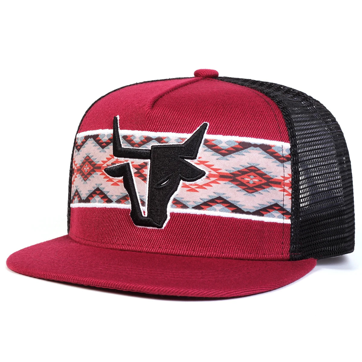 Bull Head Embroidery Mesh Cap – Unisex Hip Hop Hat