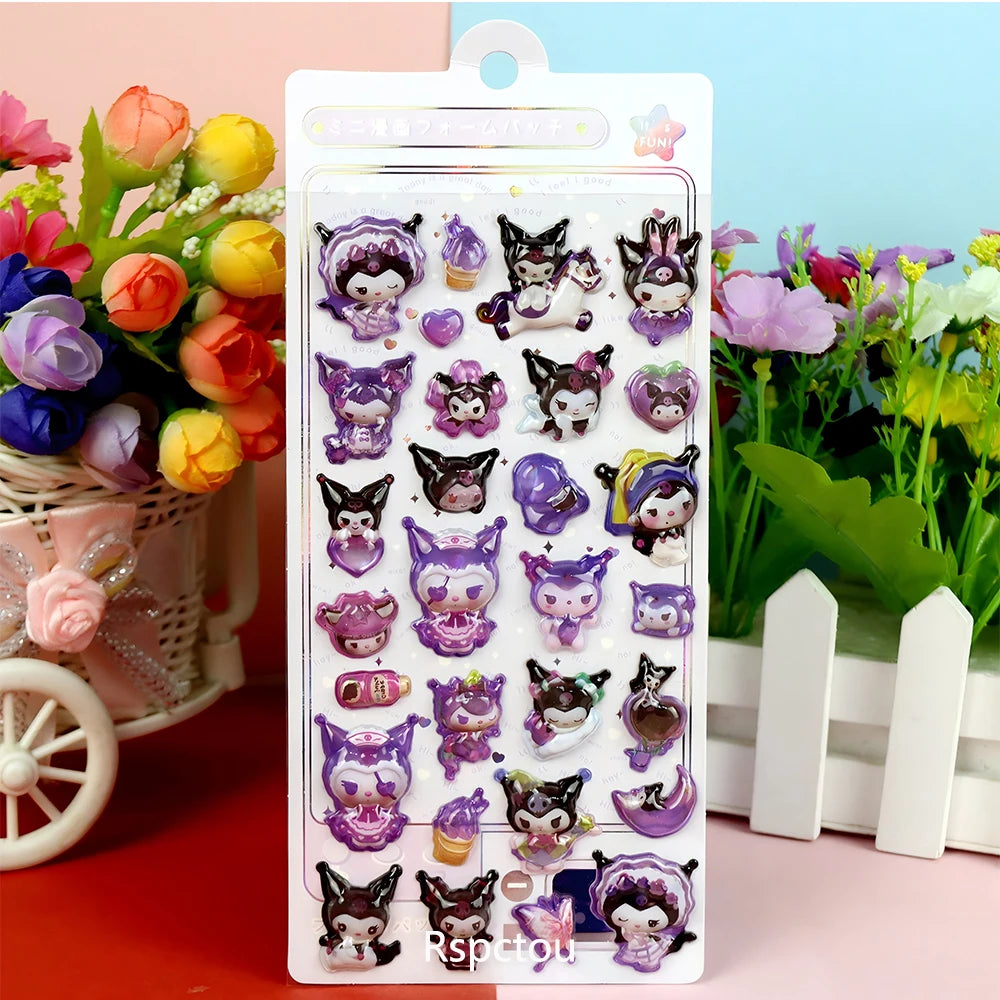 Cute Sanrio 3Relief Cartoon Bubble Sticker