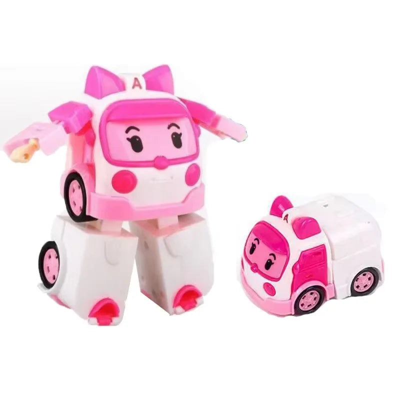 Cartoon Robocar Polis Action Figures – Transforming Anime Robot Car Toy